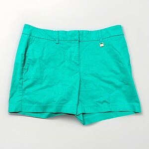 Nautica Woman's Size 8 Chino Shorts Green Twill Flat Front Mid Rise 32x4.5